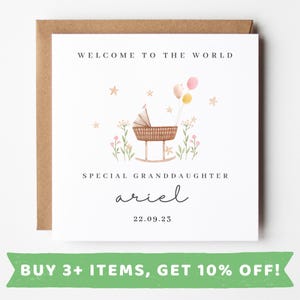 Personalised New Baby Card For Girl Card New Baby Girl Card Gift New Baby Girl Gift New Baby Girl Cards New Baby Girl Card Granddaughter Set