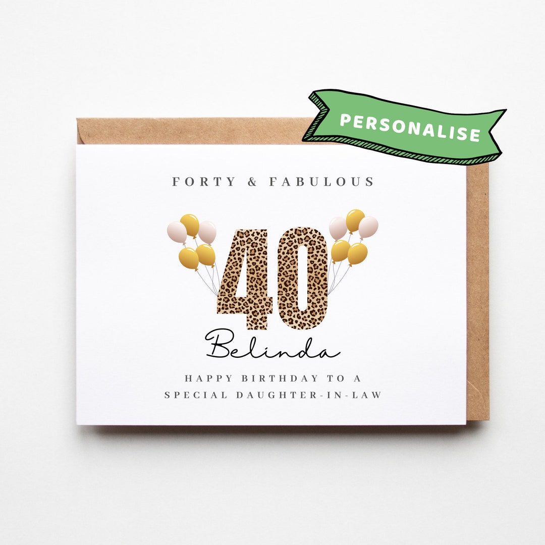 DAUGHTER IN LAW 40th Birthday Card - Happy Birthday - Special Daughter In Law £4.25 - UK