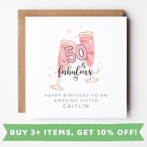 Sister 50th Birthday Card Sister 50th Birthday Cards Sister 50th Birthday Gift Sister 50th Birthday Gifts Sister 50th Birthday Present Print