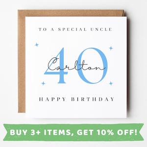 Personalised 40th Birthday Card For Uncle 40th Birthday Cards Uncle 40 Card Uncle 40th Birthday Gift Uncle 40 th Birthday Prints Uncle Gifts