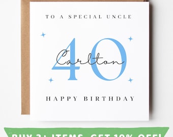 Personalised 40th Birthday Card For Uncle 40th Birthday Cards Uncle 40 Card Uncle 40th Birthday Gift Uncle 40 th Birthday Prints Uncle Gifts