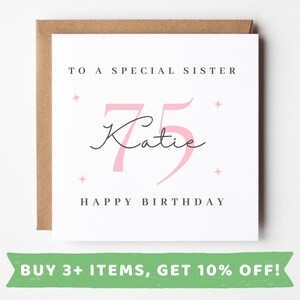 Sister 75th Birthday Card Sister 75th Birthday Cards Sister 75th Birthday Gift Sister 75th Birthday Gifts Sister 75th Birthday Present Print