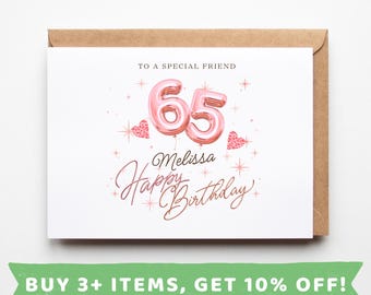 Friend 65th Birthday Card Friend 65th Birthday Cards Friend 65th Birthday Gift Friend 65th Birthday Gifts Friend 65th Birthday Print 65 Card
