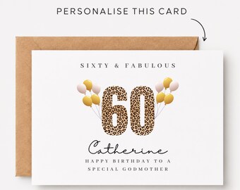 Godmother 60th Birthday Card Godmother 60th Birthday Cards Godmother 60th Birthday Gift Godmother 60th Birthday Gifts Godmother 60th Present