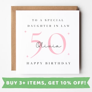 Daughter In Law 50th Birthday Card Daughter In Law Birthday Card Daughter In Law 50th Birthday Gift Daughter In Law 50th Birthday Cards Mugs