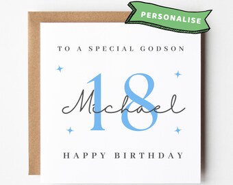 Personalised Godson 18th Birthday Card Godson 18th Birthday Cards Godson 18 Card Godsons 18th Birthday Gift Godsons 18th Birthday Godson Mug