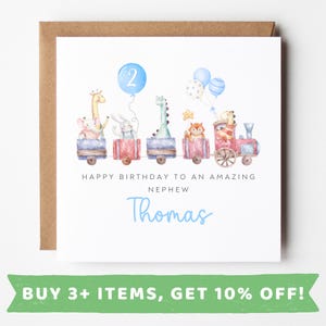 Personalised Birthday Card For Boy Age 2 Second Birthday Card 2nd Birthday Gift For Boy Second Birthday Card 2nd Birthday Gift 2nd Grandson