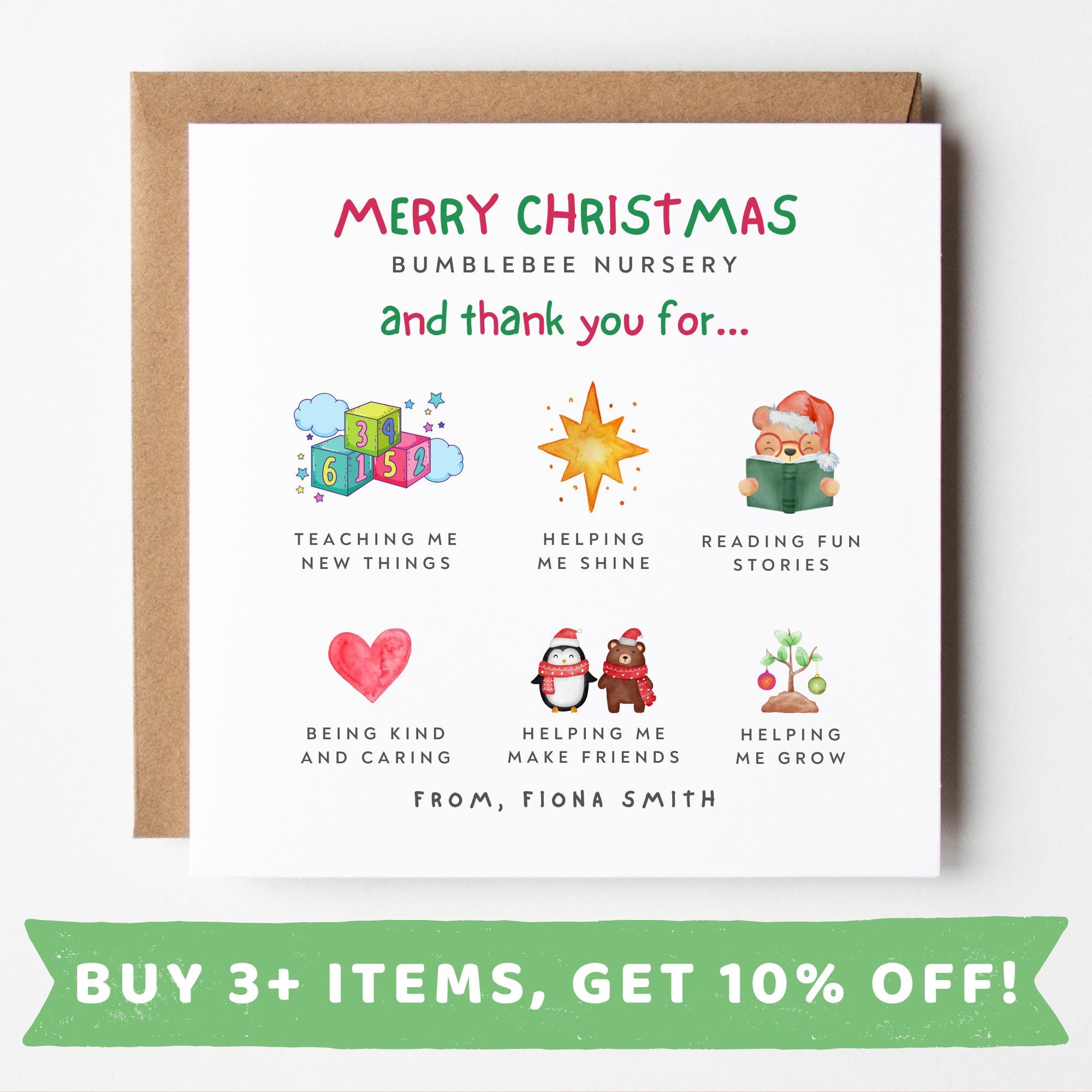 Personalised Nursery Christmas Card Nursery Christmas Cards Nursery Christmas Gift Nursery Christmas Gifts Nursery Christmas Present Nursery