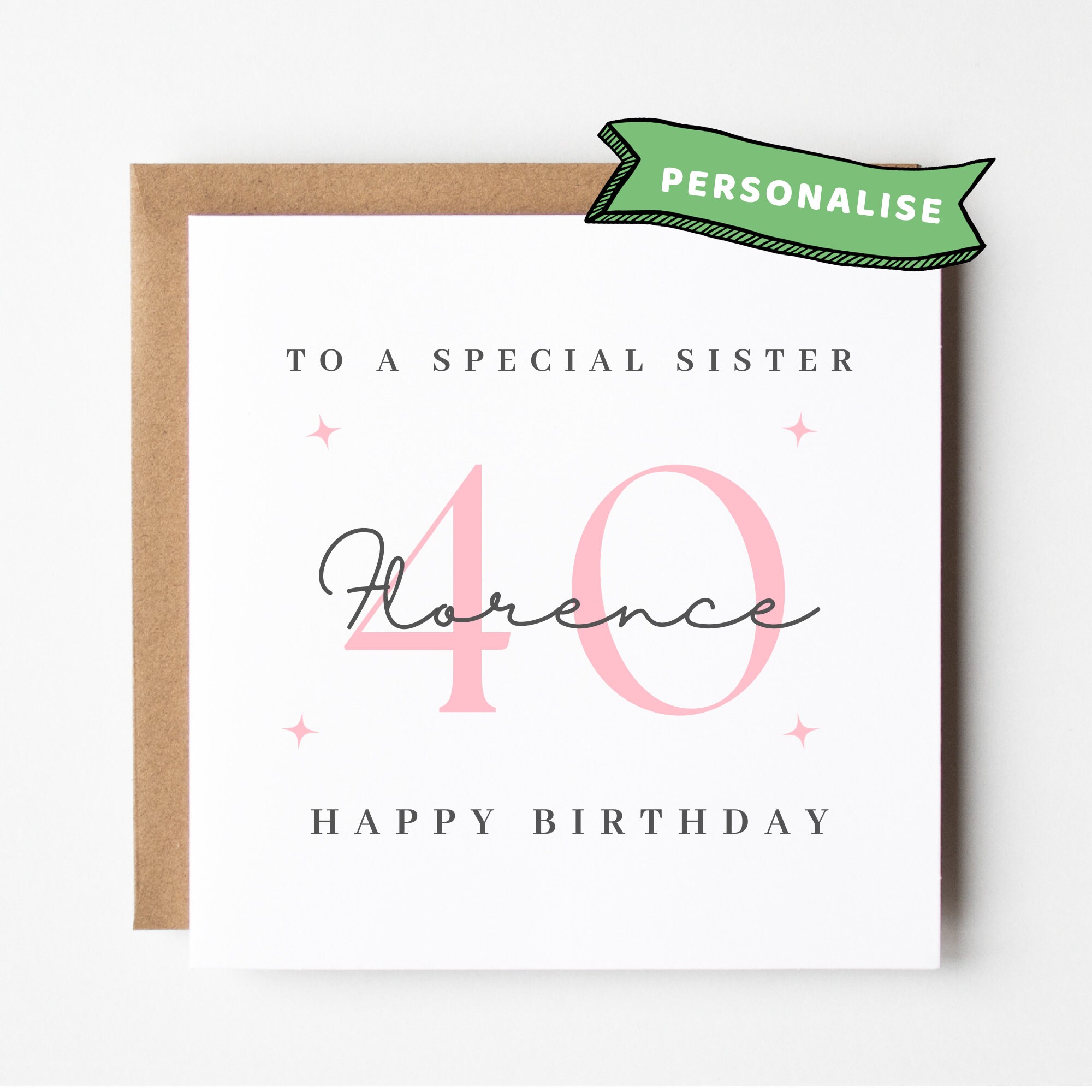 Sister 40th Birthday Card Sister 40th Birthday Cards Sister - Etsy UK