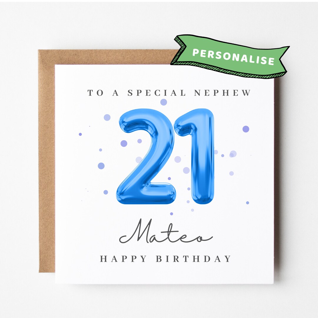 Personalised Nephew 21st Birthday Card Nephew 21st Birthday Cards ...
