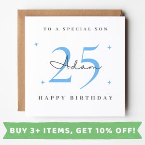 Tarjeta de cumpleaños número 25 personalizada para hijo Tarjetas de cumpleaños número 25 Tarjeta de 25 para hijo Regalo de cumpleaños número 25 para hijo Regalos de cumpleaños número 25 para hijo Feliz cumpleaños número 25