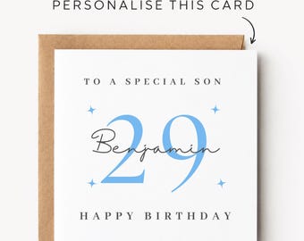 Son 29th Birthday Card Son 29th Birthday Cards Son 29th Birthday Gift Son 29th Birthday Gifts Son 29th Birthday Print Son 29th Birthday Mug