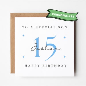 Personalised 15th Birthday Card For Son 15th Birthday Cards Son 15 Card Son 15th Birthday Gift Sons 15th Birthday Print Happy 15 th Birthday