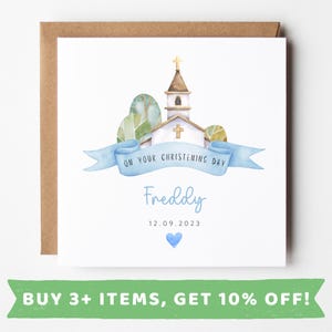 Personalised Christening Card Boy Christening Gifts Christening Gifts For Boys Christening Gifts For Girls Boy Grandson Nephew Godson Grand