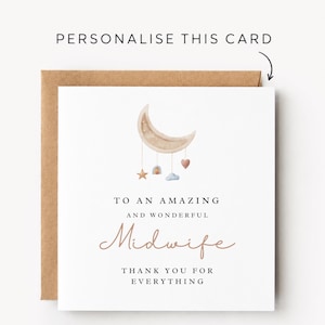 Midwife Card Midwife Cards Midwife Gift For Midwife Gifts Midwife Thank You Midwife Thankyou Midwife Present Midwife Appreciation Midwives Bild 1
