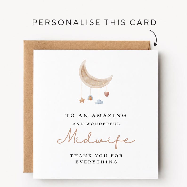 Midwife Card Midwife Cards Midwife Gift For Midwife Gifts Midwife Thank You Midwife Thankyou Midwife Present Midwife Appreciation Midwives Bild 1
