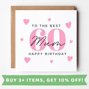 Personalised 60th Birthday Card For Mum 60th Birthday Cards For Women 60th Birthday Gifts For Women 60th Birthday Card Mum Christmas Prints