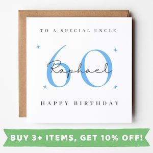 Tarjeta de cumpleaños número 60 personalizada para tío Tarjetas de cumpleaños número 60 Tarjeta de tío 60 Regalo de cumpleaños número 60 para tío Regalos de cumpleaños número 60 para tío TAZA para tío