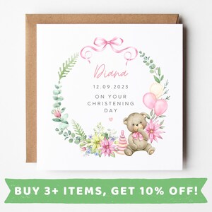 Personalised Christening Card For Girl Christening Gift For Girl Christening Card For Niece For Goddaughter Christening For Granddaughter