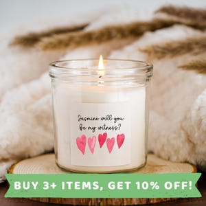 Will You Be My Witness Candle Proposal Sticker Will You Be My Witness Label Proposal Witnesses Candle Stickers Proposal Labels Witness Label