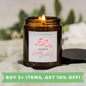 Daughter 50th Birthday Candle Daughter 50th Birthday Candles Daughter 50th Birthday Gift Daughter 50th Birthday Gifts Daughter 50 Keepsake A