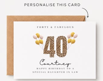 Daughter In Law 40th Birthday Card Daughter In Law 40th Birthday Cards Daughter In Law 40th Birthday Gift Daughter In Law 40 Birthday Gifts