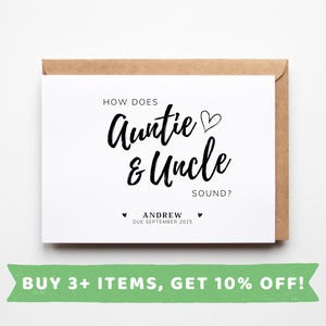 Auntie And Uncle Pregnancy Announcement Card Auntie And Uncle Pregnancy Announcement Cards Auntie And Uncle Pregnancy Announcement Presents
