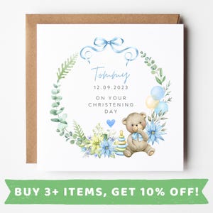 Personalised Christening Card Boy Christening Gifts Christening Gifts For Boys Christening Gifts For Girls Boy Grandson Nephew Godson Grand