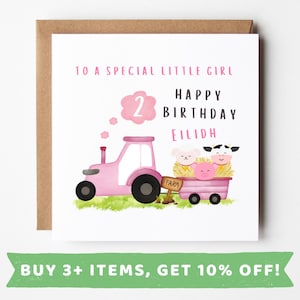 Personalised Girl Aged 2 Birthday Card 2nd Birthday Card For Girl 2 Year Old Girl Birthday Gift 2 Year Old Girl Birthday Card Girls Aged Two