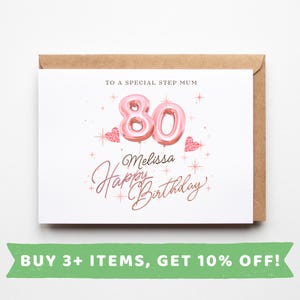 Step Mum 80th Birthday Card Step Mum 80th Birthday Cards Step Mum 80th Birthday Gift Step Mum 80th Birthday Gifts Step Mum 80 Birthday Cards