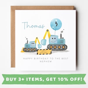 Personalised Birthday Card For Boy Age 3 Third Birthday Card 3rd Birthday Gift For Boy Third Birthday Card 3rd Birthday Gift 3rd Grandson