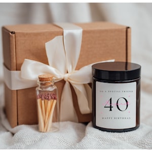 Friend 40th Birthday Candle Gift Set Friend 40th Birthday Gift Box Gifts Friend 40th Birthday Gift Friend 40th Birthday Present Friends 40th