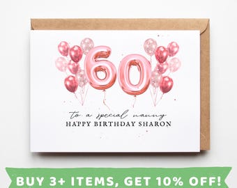 Nanny 60th Birthday Card Nanny 60th Birthday Cards Nanny 60th Birthday Gift Nanny 60th Birthday Gifts Nanny 60th Birthday Presents Keepsake