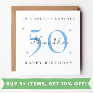 Personalised Brother 50th Birthday Card Brother 50th Birthday Cards Brother 50 Card Brother 50 th Birthday Gift Brother 50th Birthday Prints
