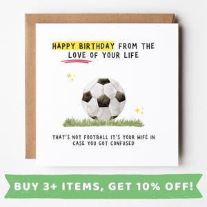 Tarjeta de cumpleaños divertida para marido Fútbol Tarjetas de cumpleaños divertidas para marido Fútbol Regalo de cumpleaños para marido Fútbol Regalo de cumpleaños para marido Fútbol
