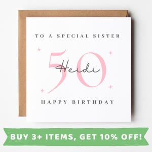 Sister 50th Birthday Card Sister 50th Birthday Cards Sister 50th Birthday Gift Sister 50th Birthday Gifts Sister 50th Birthday Present Print