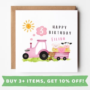 Personalised Girl Aged 3 Birthday Card 3rd Birthday Card For Girl 3 Year Old Girl Birthday Gift 3 Year Old Girl Birthday Card Girls Aged 3