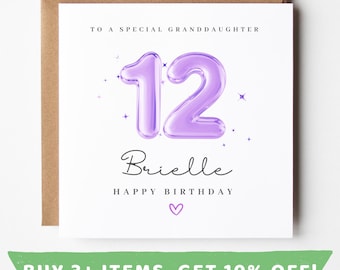 Granddaughter 12th Birthday Card Granddaughter 12th Birthday Cards Granddaughter 12 th Birthday Gift Granddaughter 12th Birthday Gift Hamper