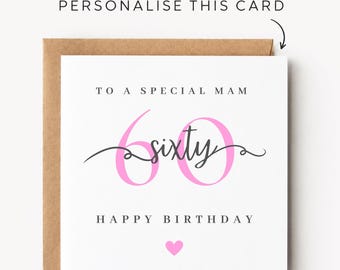 Mam 60th Birthday Card Mam 60th Birthday Cards Mam 60th Birthday Gift Mam 60th Birthday Gifts Mam 60th Birthday Print Mam 60th Birthday Mug