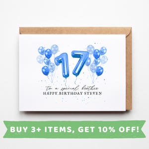 Tarjeta de cumpleaños número 17 para hermano Tarjetas de cumpleaños número 17 para hermano Regalo de cumpleaños número 17 para hermano Regalos de cumpleaños número 17 para hermano Tarjetas de cumpleaños número 17 para hermano 17