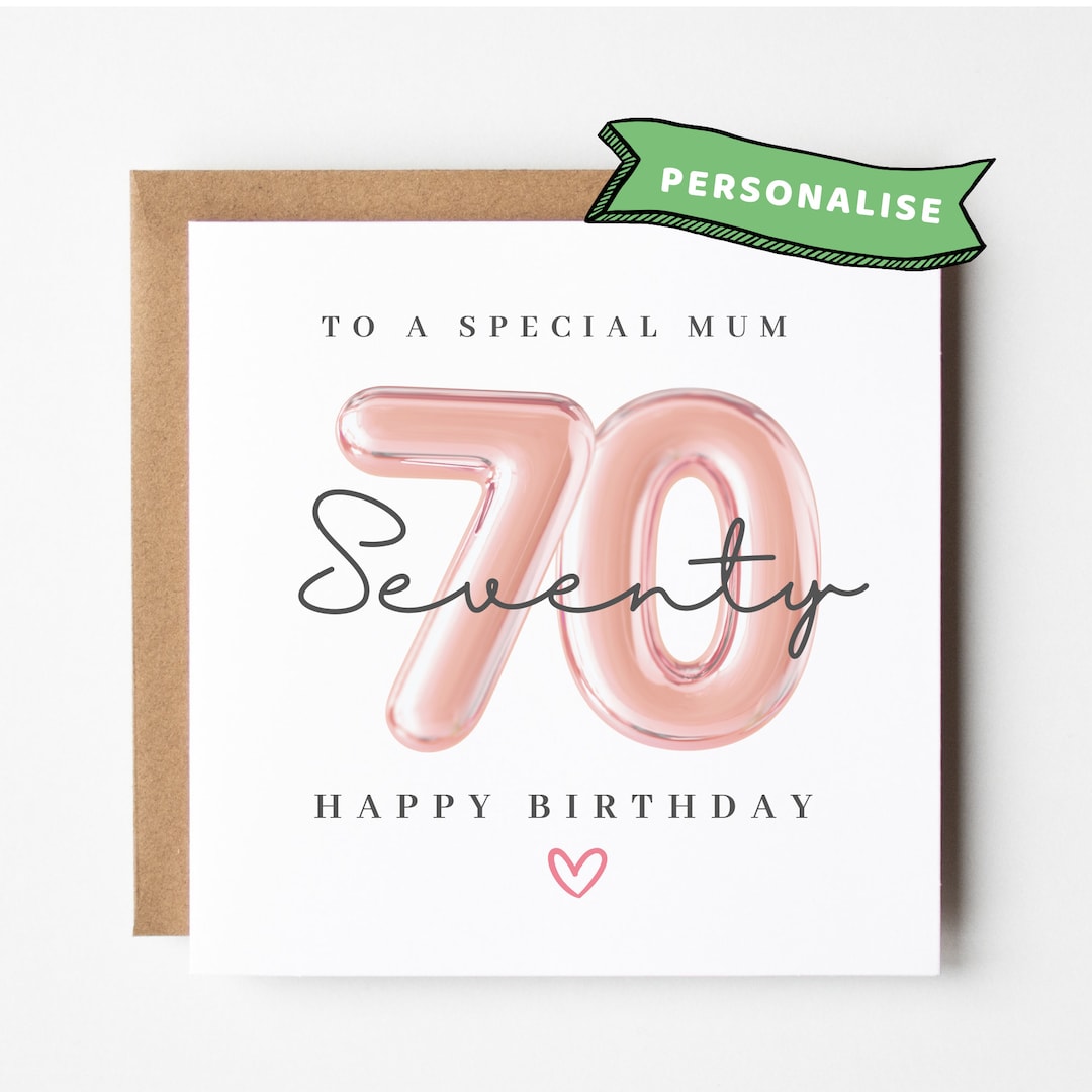Mum 70th Birthday Card Mum 70th Birthday Cards Mum 70th Birthday Gift ...