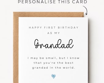 First Birthday As My Grandad Card First Birthday As Grandad First Birthday Card As Grandad First Birthday As Grandad Print First Birthday
