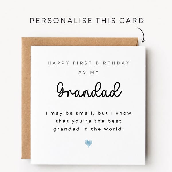 First Birthday As My Grandad Card First Birthday As Grandad First Birthday Card As Grandad First Birthday As Grandad Print First Birthday