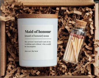 Maid Of Honour Candle Gift Set Proposal Will You Be My Maid Of Honor Candle Proposal Maid Of Honour Gift Will You Be My Maid Of Honour Gifts