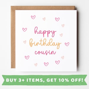 Cousin Birthday Card Cousin Birthday Cards Cousin Birthday Gift Cousin Birthday Gifts Cousin Birthday Present Cousin Birthday Presents Print
