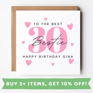 Carte personnalisée 30e anniversaire pour un ami Cartes 30e anniversaire pour meilleur ami Cadeaux 30e anniversaire 30e anniversaire Cartes de Noël pour ami 30e