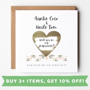 Personalised Godparents Proposal Scratch Card Gift Will You Be My Godparents Card Present Godmother Proposal God Parent Proposal Godfather