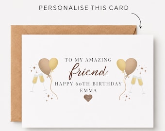 Friend 60th Birthday Card Friend 60th Birthday Cards Friend 60th Birthday Gift Friend 60th Birthday Gifts For Her Friend 60th Birthday Print
