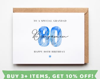 Biglietto d'auguri personalizzato per il compleanno del nonno, nonno speciale, buon compleanno, biglietto per lui per compiere 50°, 60°, 70°, 80°, 90° - Italia