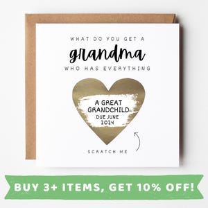 Faire-part de grossesse personnalisé pour grand-mère faire-part de grossesse pour grands-parents Carte à gratter pour faire-part de grossesse pour grand-père